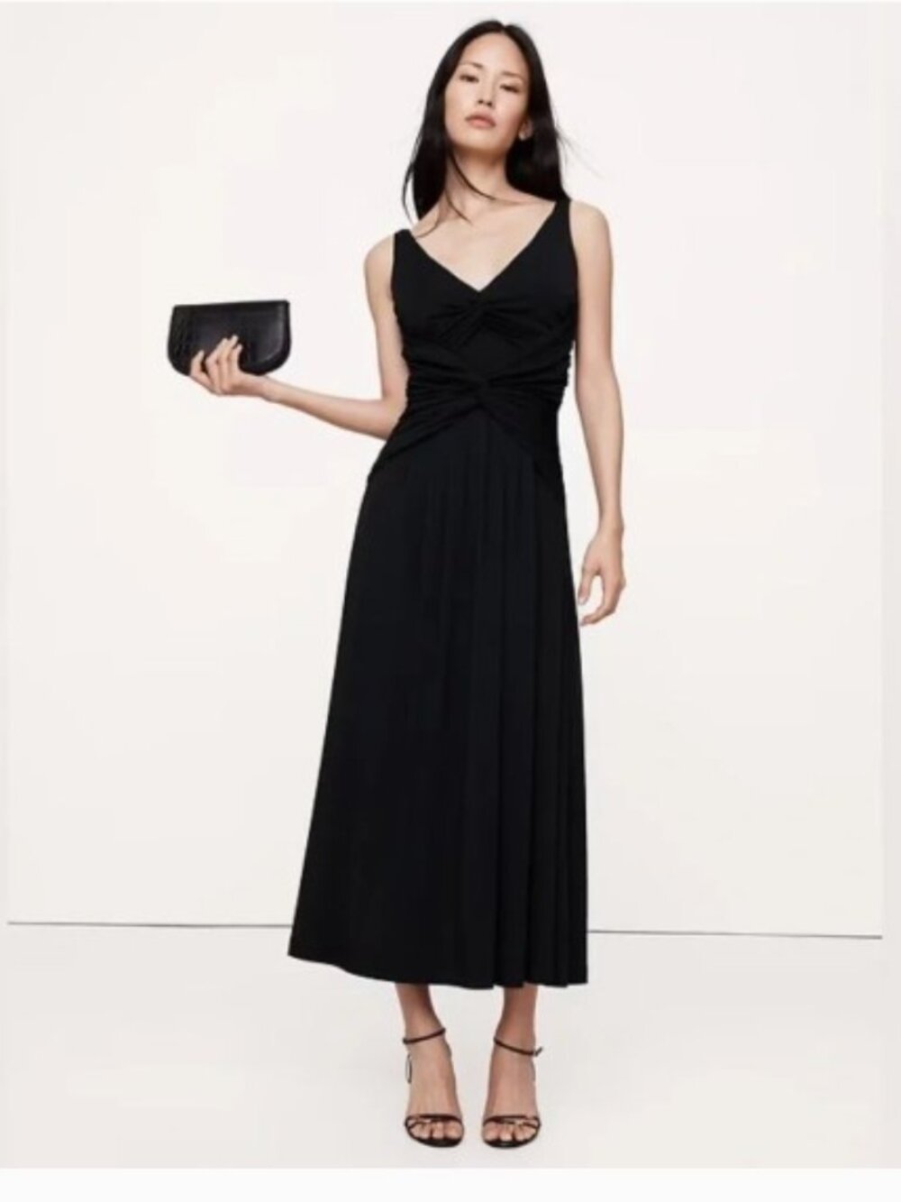 Banana Republic  Double-Twist Jersey Midi Dress Size small $200 retail